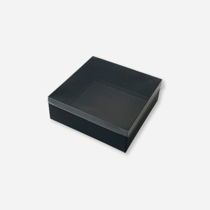 4구 박스 (뚜껑PET) 블랙 1개 / 투명 창 상자